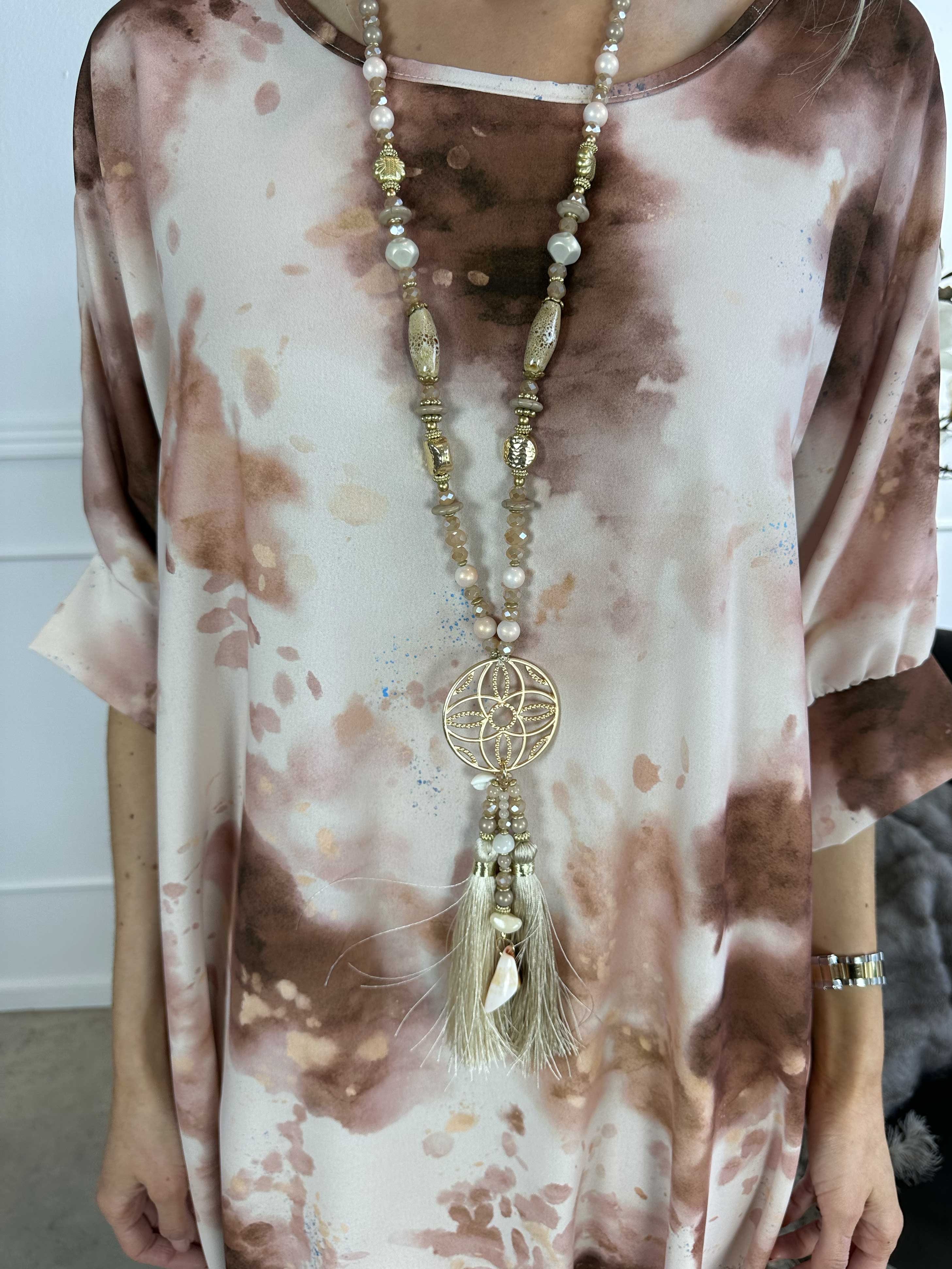 Alfrida - Batikmönstrad klänning i lös passform